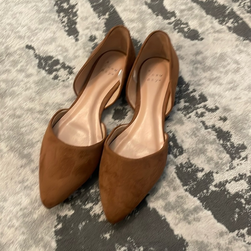 A New Day Tan D'Orsay Flats new without tags